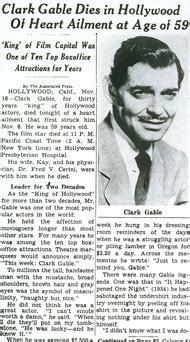 clark gable date of death|clark gable obituary.